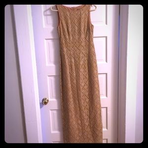 Sz6 Gold, Sparkle, Simple, A-Line Cynthia Rowley Gown